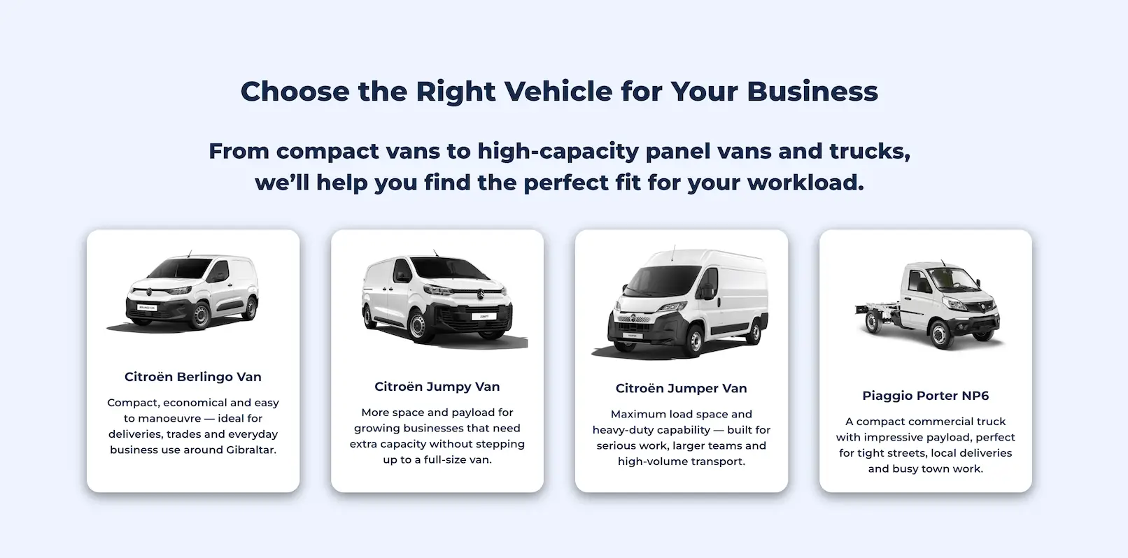 Commercial Vans in Gibraltar